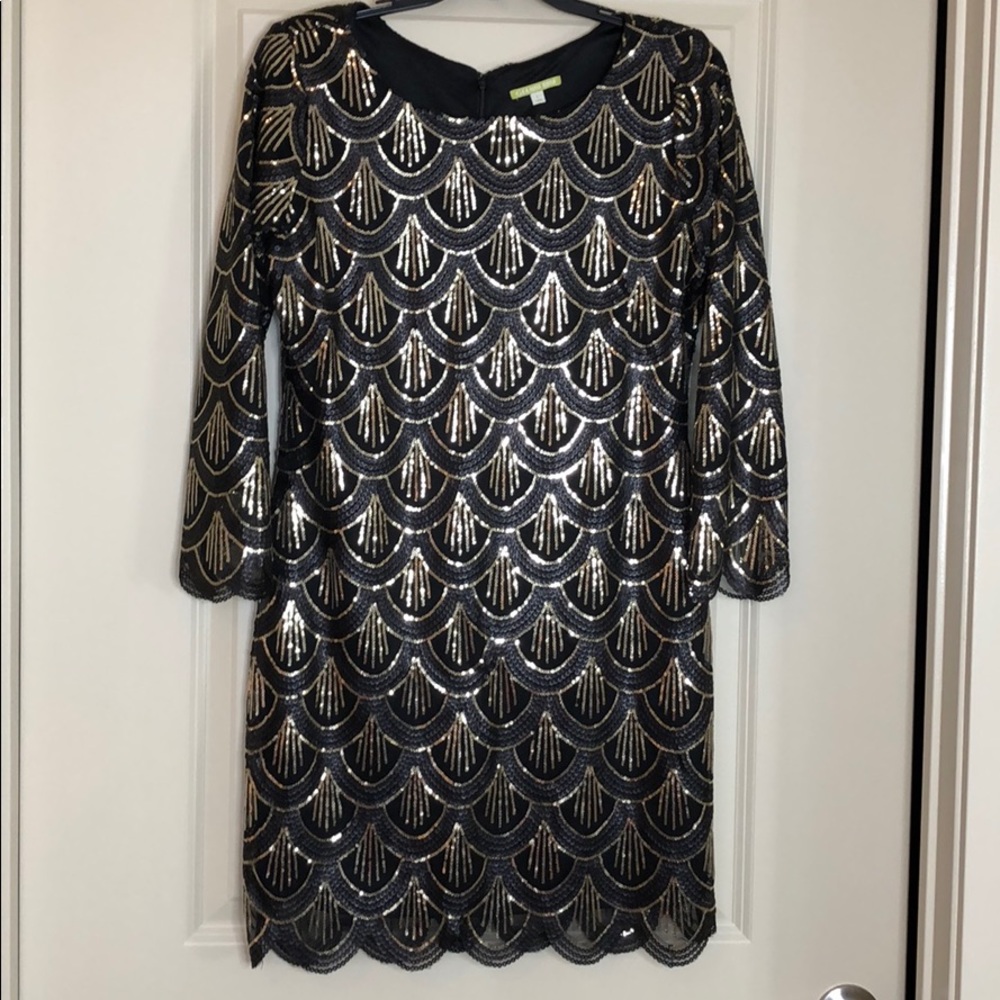 Gianni Bini Scalloped Sequin Dress